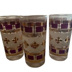 Vintage Culver Style Mid Century Glassware | Set 3 Vintage Tumblers